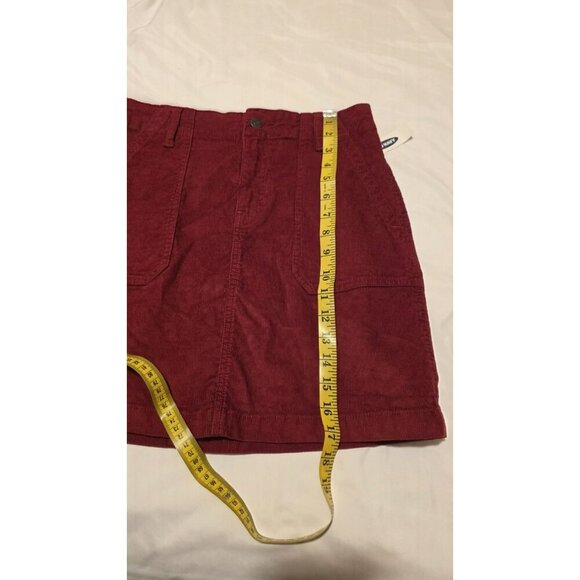 Old Navy Mini Skirt Womens Size Small Red Corduroy Pockets NWT Y2K Academia - Picture 9 of 9